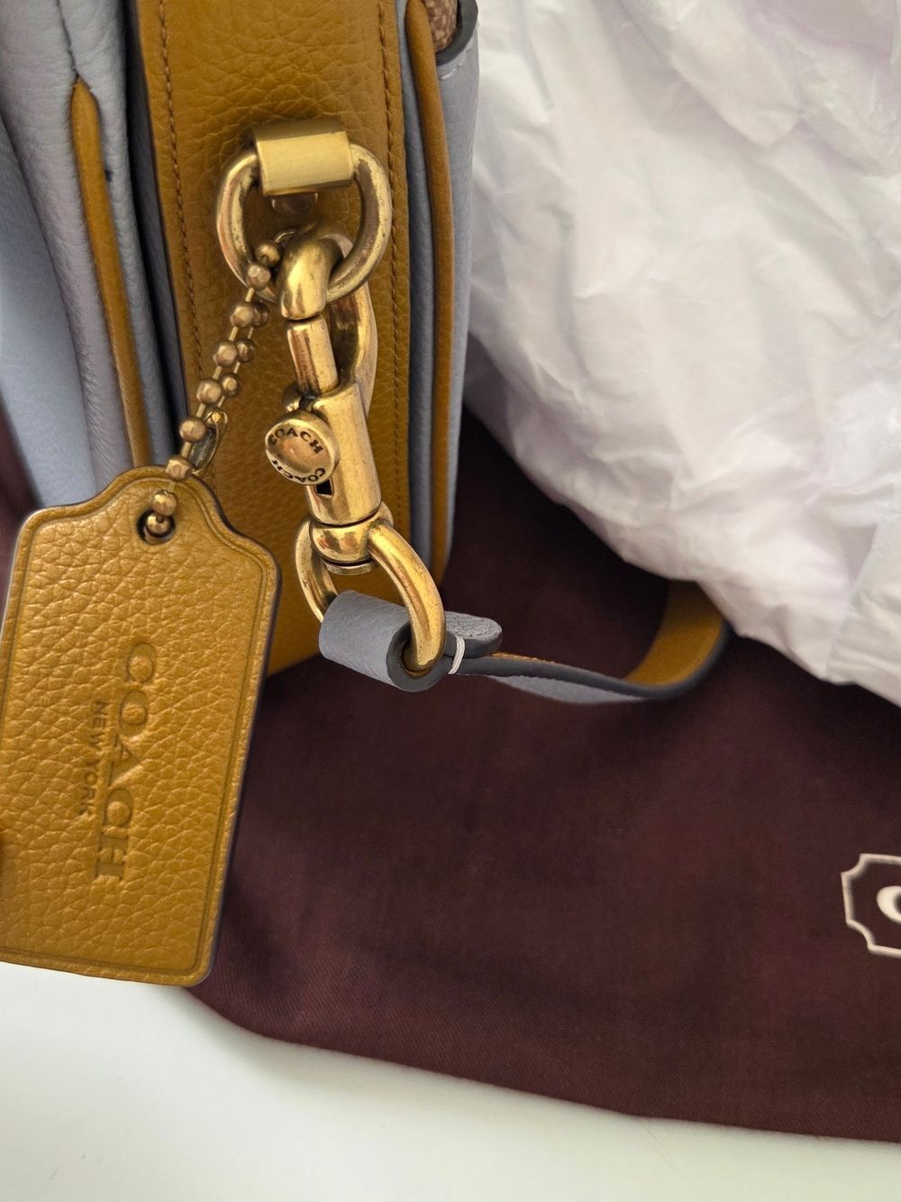 Coach Cassie Crossbody In Signature Blocking Blue/Tan - Picture 10 of 12